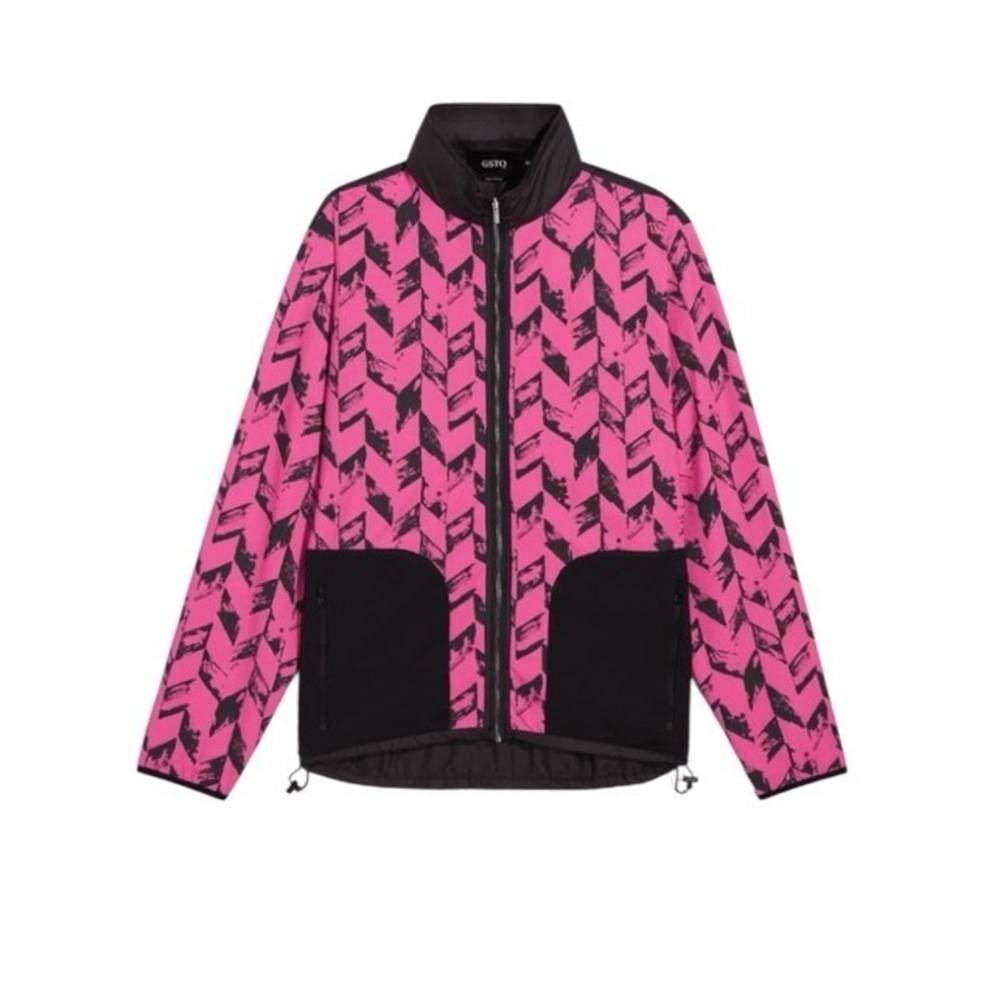 GSTQ Reversible Jacket Pink Black Herringbone Men's‎ XS / Woman's L